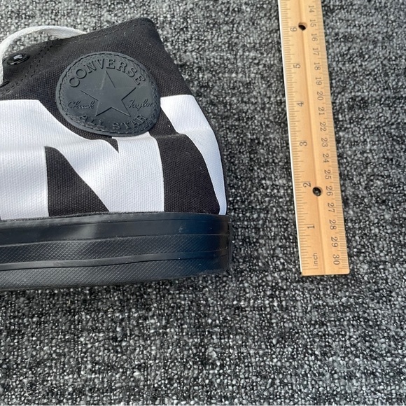 Converse Chuck Taylor All Star Spellout Sneakers Black White Hi Men’s Size 8.5 - Picture 7 of 9